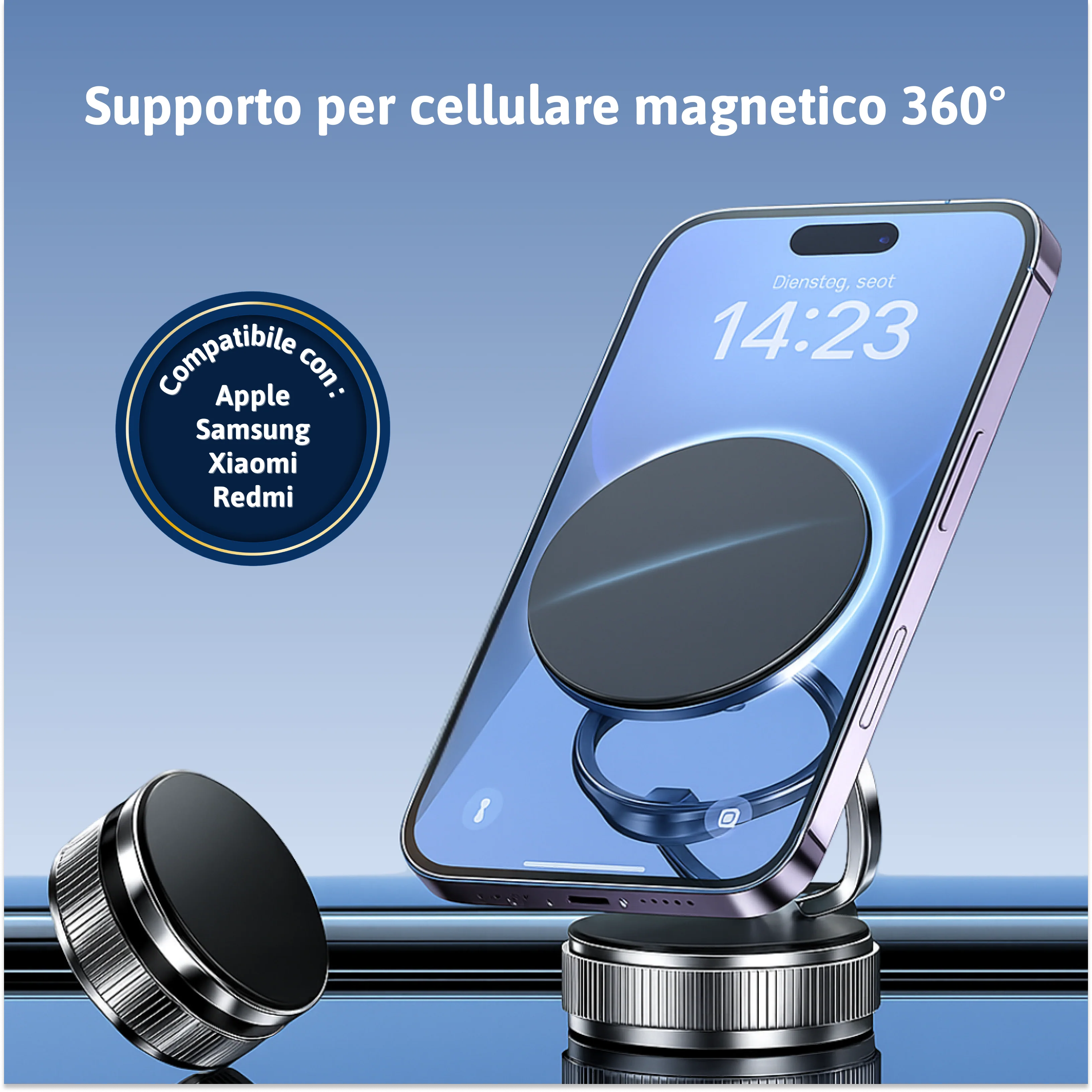 Supporto per cellulare magnetico 360°